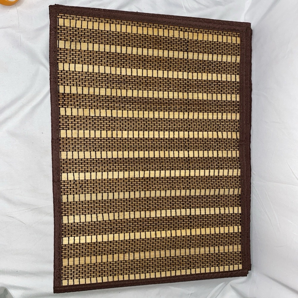 MCM Bamboo Wicker Placemats Set of 8 Vintage Rattan Woven Boho Tiki 18 x 13